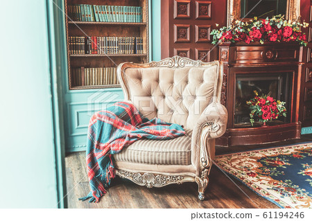 Luxury classic interior of home library. Sitting 61194246