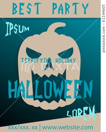 Halloween card invitation. Vector illustration. minimal and flat design. Can be use for cover design poster, flyer, brochure, card Halloween card invitation. Vector illustration. minimal and flat design. Can be use for cover design poster, flyer, brochure, card 61194605