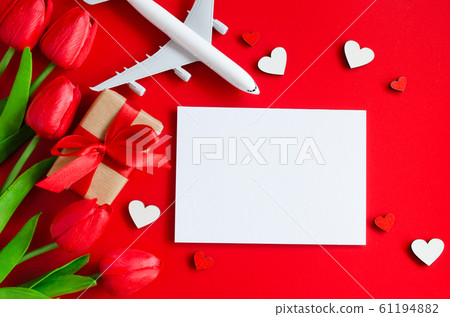 Travel planning on Valentines day . Travel concept, mockup. 61194882