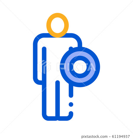 Strong Man With Shield Icon Vector Outline Illustration Strong Man With Shield Icon Vector Outline Illustration 61194937