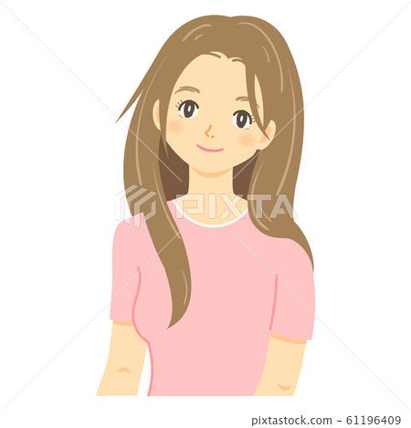 One-Length Straight Long Woman (Brown / Smile) 61196409