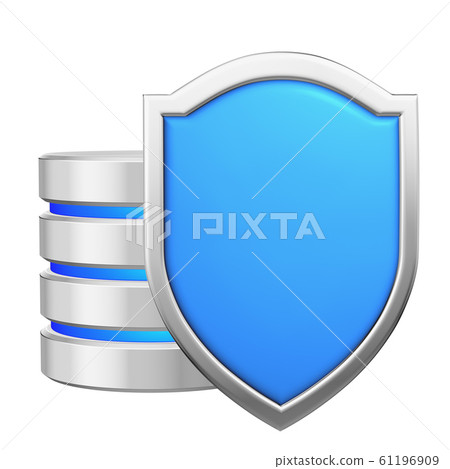 Data base behind blue metal shield data protection 61196909