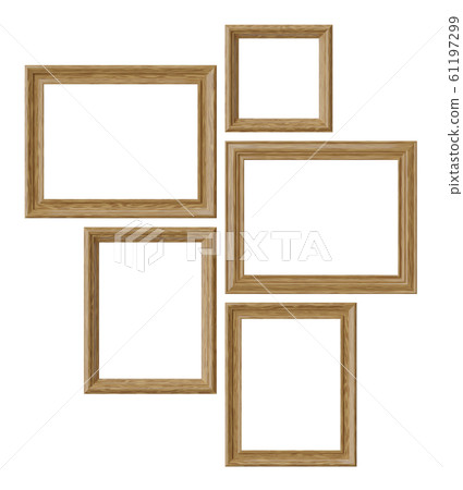 Wood picture or photo frames isolated on white - Stock Illustration ...