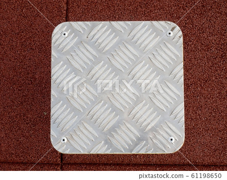 Step platform on red rubbery flexible ground. Step platform on red rubbery flexible ground. 61198650
