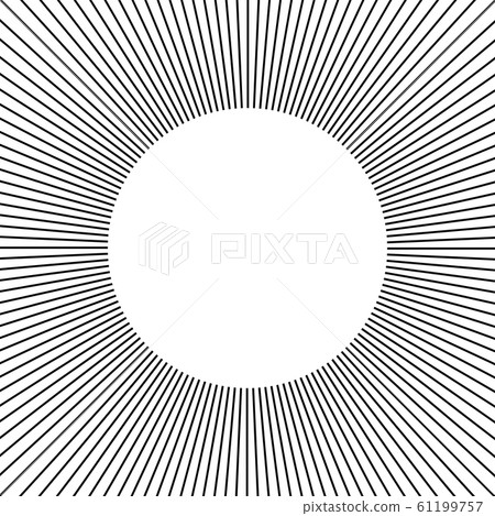 Circle frame. Line rays round border.-插圖素材 [61199757] - PIXTA圖庫