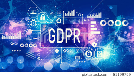 GDPR concept with technology light background 61199799