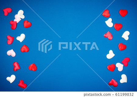 Greeting card with red hearts for Valentine's Day 2020. 61199832