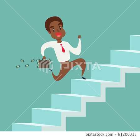businessman run up the stairs vector... - Stock Illustration [61200315 ...