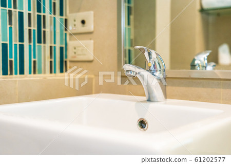 Water facuet and white sink decoration interior Water facuet and white sink decoration interior 61202577
