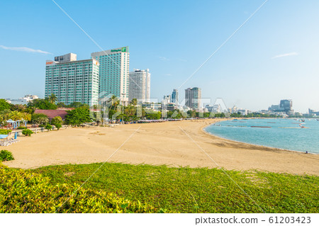 Pattaya Chonburi Thailand - 25 October 2019 Beautiful pattaya city with sea beach ocean in Chonburi Thailand 61203423