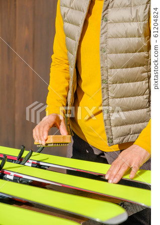 Skiing, waxing, brush, maintenance, care, hobby, senior Skiing, waxing, brush, maintenance, care, hobby, senior 61204824
