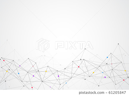 Abstract connecting dots and lines with geometric - Stock Illustration ...