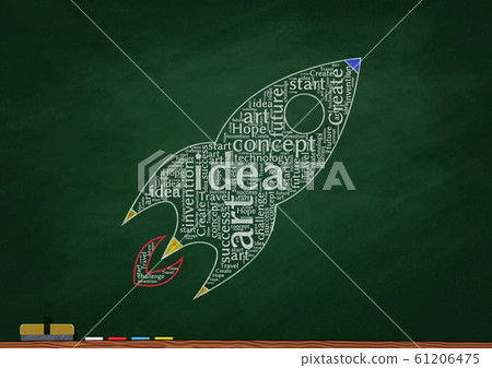 An abstract rocket packed with messages drawn... - Stock Illustration ...