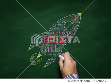 An abstract rocket packed with messages drawn... - Stock Illustration ...