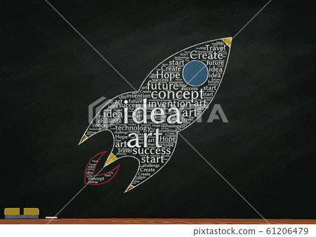 An abstract rocket packed with messages drawn... - Stock Illustration ...