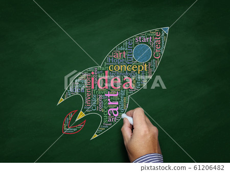 An abstract rocket packed with messages drawn... - Stock Illustration ...