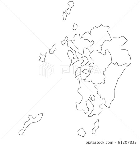 Kyushu/Okinawa block white map - Stock Illustration [61207832] - PIXTA