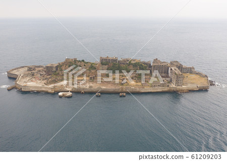 World Heritage Gunkanjima Exterior Drone shooting 61209203