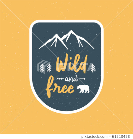 Wild and free hand lettering with abstract 61210458