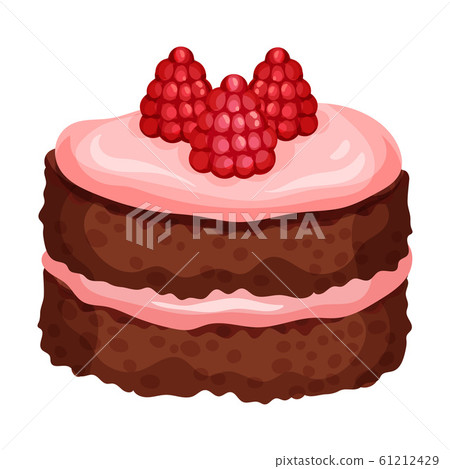 Tasty Sweet Cupcake, Delicious Dessert with Pink Cream and Fresh Raspberry Vector Illustration Tasty Sweet Cupcake, Delicious Dessert with Pink Cream and Fresh Raspberry Vector Illustration 61212429