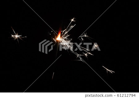 Beautiful abstract shot of sparklers on black background. 61212794