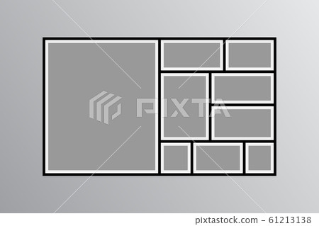Vector empty collage board nine images, photos 61213138