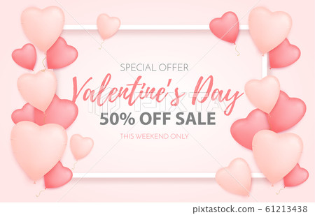 Valentines day love background. Vector hearts  61213438