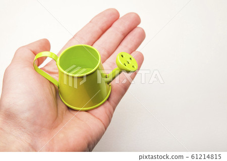 watering can hand white background watering can hand white background 61214815