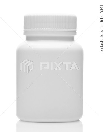 White plastic medical bottle without label, clean White plastic medical bottle without label, clean 61215341