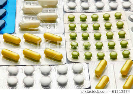 Set of blisters with pills, tablets, vitamins, Set of blisters with pills, tablets, vitamins, 61215374