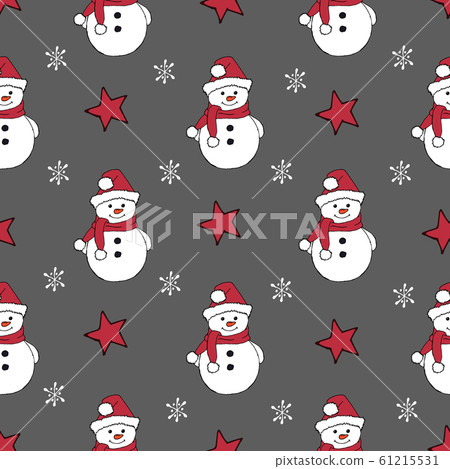 Christmas seamless pattern with snowman, fir... - Stock Illustration ...