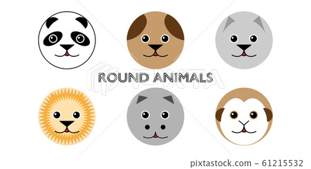 Round animal illustrations that can be used for icons etc. 61215532