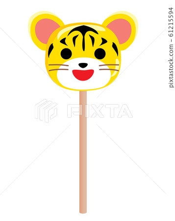 可愛微笑的老虎棒糖 可愛微笑的老虎棒糖 61215594