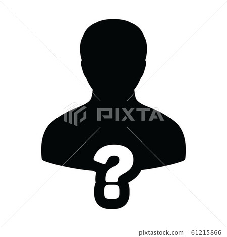 Service icon vector question mark with male user 61215866