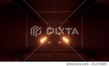 dark atmospheric science-fiction tunnel corridor with glowing lights and reflective glass windows 3d illustration background wallpaper graphic artwork 61215889