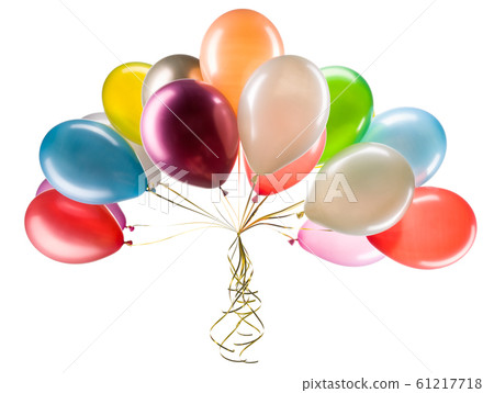 Set of multicolored helium balloons. Element of decorations for party. Set of multicolored helium balloons. Element of decorations for party. 61217718
