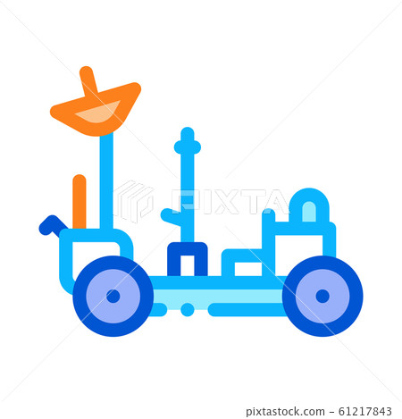 Astronaut Moon Rover Icon Outline Illustration - Stock Illustration ...