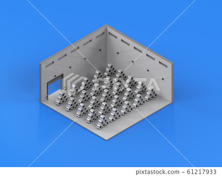roll of steel sheet in factory isometric 61217933