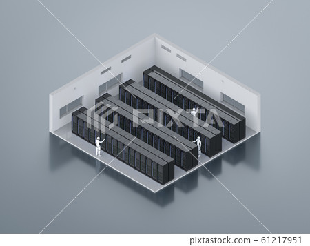 Server room isometric 61217951