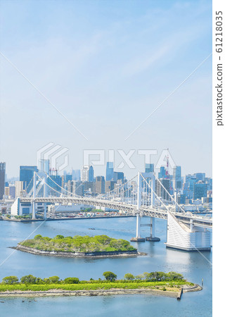 Cityscape seen from Odaiba anime style Cityscape seen from Odaiba anime style 61218035