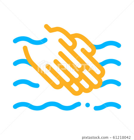 Hands Washing In Water Icon Outline Illustration 61218042