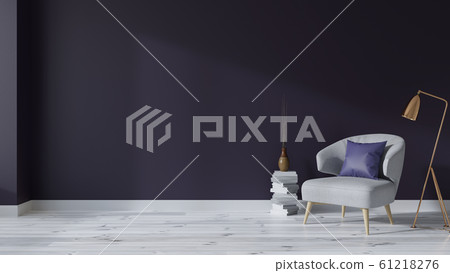Vintage interior of living room with armchairs on white flooring and deep purple wall,Ultraviolet home decor concept ,emptry room ,3d rendering Vintage interior of living room with armchairs on white flooring and deep purple wall,Ultraviolet home decor concept ,emptry room ,3d rendering 61218276