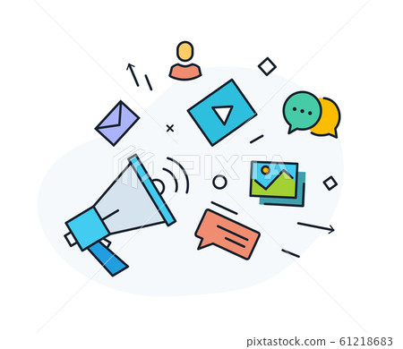 Social media post. Virtual communication Social media post. Virtual communication 61218683