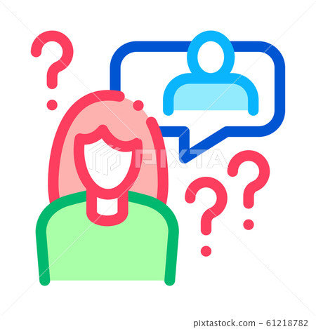 Woman Thinking About Man Icon Outline Illustration Woman Thinking About Man Icon Outline Illustration 61218782