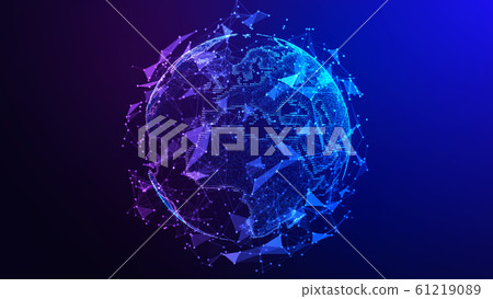 Global network connection. Concept background with planet Earth. Internet and technology. Blue background. 3d illustration Global network connection. Concept background with planet Earth. Internet and technology. Blue background. 3d illustration 61219089