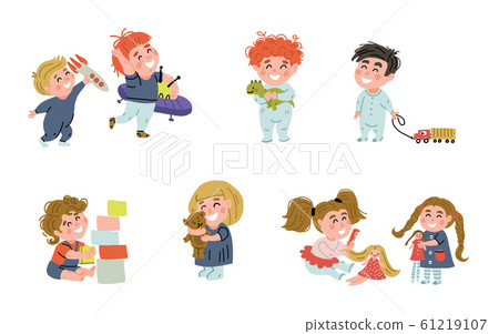 Collection - cute babies playing with various toys Collection - cute babies playing with various toys 61219107