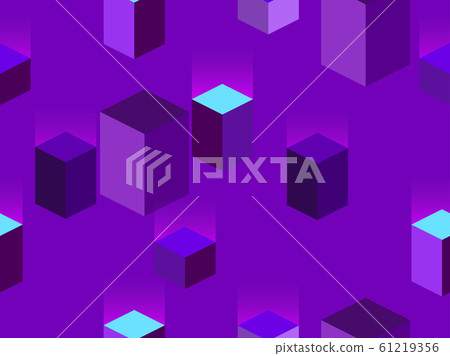 Isometric cubes seamless pattern. 80s retro style 61219356