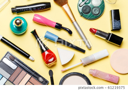 Photo on top of different cosmetics 61219375
