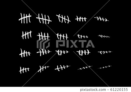 Tally marks on the wall isolated. Counting characters. Vector illustration of counting days in prison. 61220155
