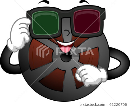 Mascot Film Reel Movie 3D Illustration 61220706